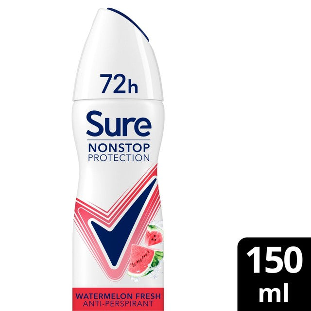 Sure Women's Watermelon Fresh Anti-Perspirant Deodorant Spray 150ml (British brand)