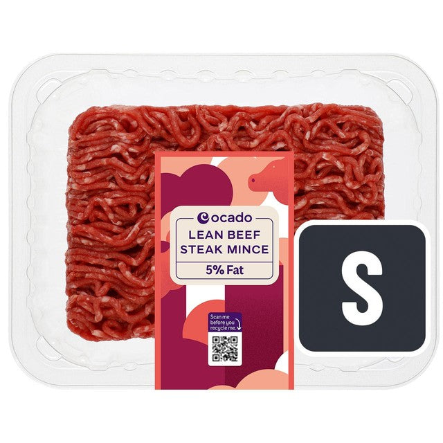 Ocado lean beef mince 250g, imported from the UK