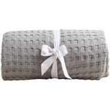 M&S cotton throw waffle weave light grey, imported from the UK