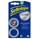 Sellotape On Hand Super Clear Adhesive Tape Refills Twin Pack 18mm x 15m