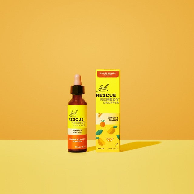 Nelsons Rescue Orange & Mango Dropper flower remedy, imported from the UK