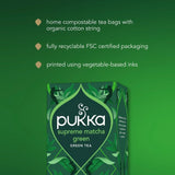Pukka Supreme Matcha Green Herbal Tea Bags x20, imported from the UK