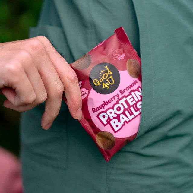 Good4U protein balls raspberry brownie 3 x 40g, UK version