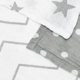 Bloomsbury Mill organic muslin squares grey white 6 pack - British product