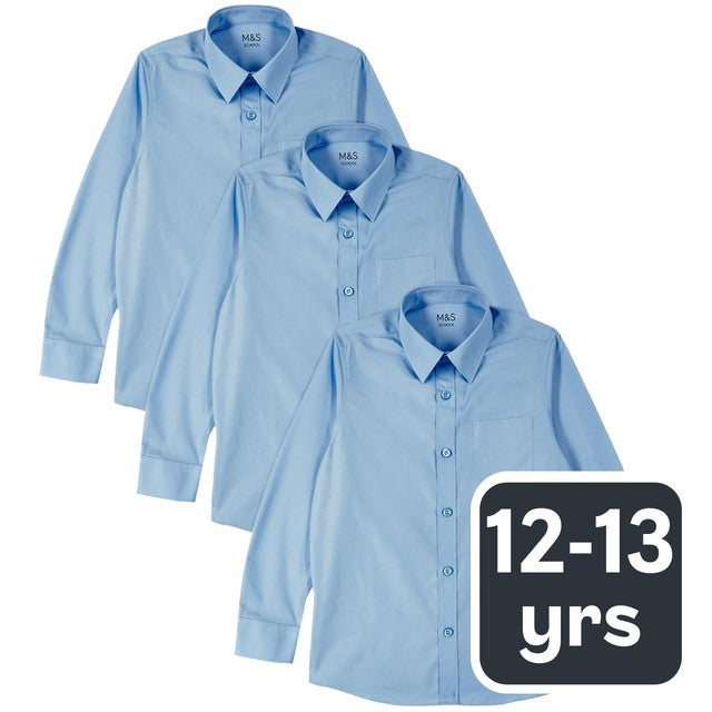 M&S boys school shirts blue 12-13 size, imported from the UK