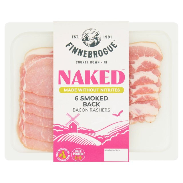 Finnebrogue Naked Smoked Back Bacon 200g - British product