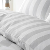 Catherine Lansfield Cove Stripe Silver Double Duvet Set - British product