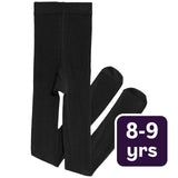 M&S Girls Cotton Rich School Tights Black 8-9 Years