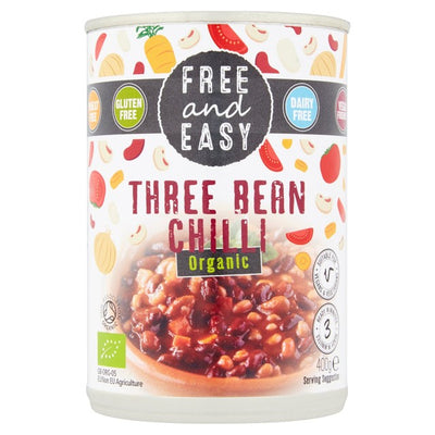 Free & Easy Organic Three Bean Chilli Ready Meal 400g