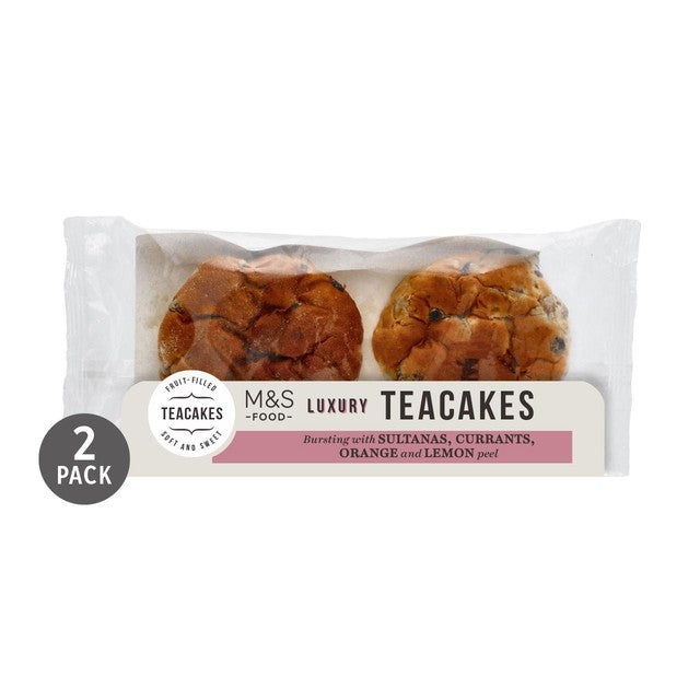M&S Fruit Filled Teacakes 2 Pack, imported from the UK