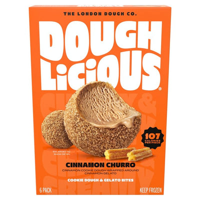 Doughlicious Cinnamon Churro Cookie Dough Gelato Bites Frozen Dessert Bites 204g