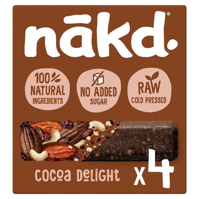 Nakd Cocoa Delight Fruit and Nut Snack Bars 4 x 35g