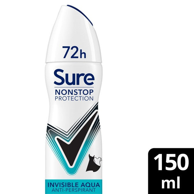 Sure Women Invisible Aqua Antiperspirant Deodorant 150ml (British brand)