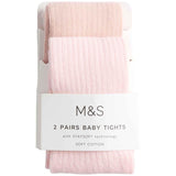 M&S baby rib tights 6-12 months pink, UK version