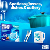 OceanSaver Plastic Free Dishwasher Tablets 30 Pack, imported from the UK
