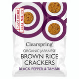 Clearspring rice crackers black pepper and tamari 40g - British product