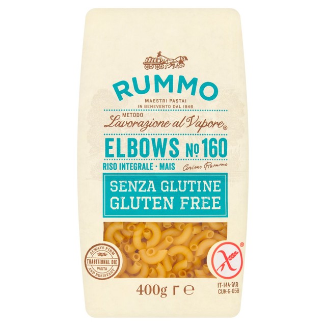 Rummo gluten free macaroni elbows 400g, imported from the UK