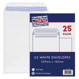 Pukka Pads 25 Pack C5 White Self Seal Envelopes 229mm x 162mm