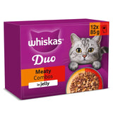 Whiskas Duo Meaty Combos cat food pouches 12 x 85g (British brand)