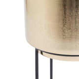 M&S medium textured gold planter with stand, imported from the UK