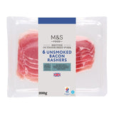 M&S British Outdoor Bred 6 Unsmoked Bacon Rashers 200g