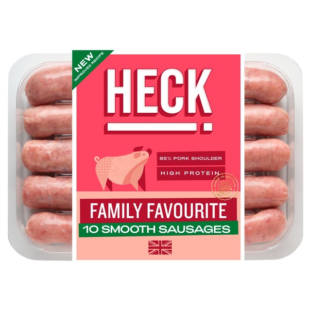Heck Family Favourite Gluten Free Smooth Pork Sausages 600g, UK version