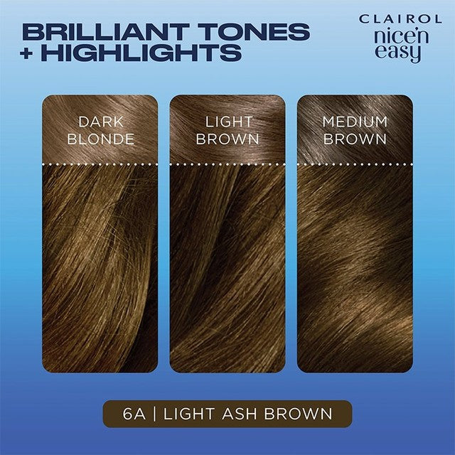 Clairol Nice'n Easy hair dye 6A Light Ash Brown 60ml - British product