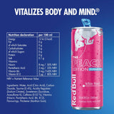 Red Bull Sugar Free Peach Energy Drink 4 x 250ml cans, imported from the UK