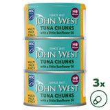 John West No Drain Tuna Chunks with Sunflower Oil Canned Tuna 3 x 100g