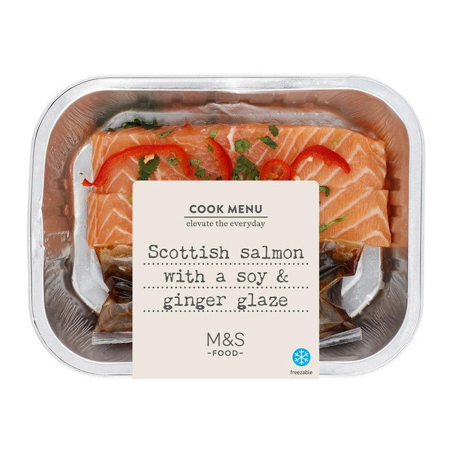 M&S salmon with soy and ginger dressing 285g, imported from the UK