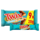 Twix Salted Caramel Milk Chocolate Fingers Biscuit Bars Multipack 9 x 20g