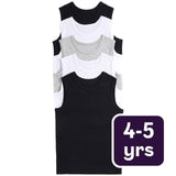 M&S children's cotton vests black 4-5 years, imported from the UK