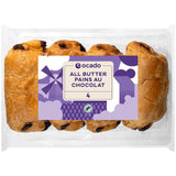 Ocado All Butter Pain au Chocolat Pastry Pack of 4