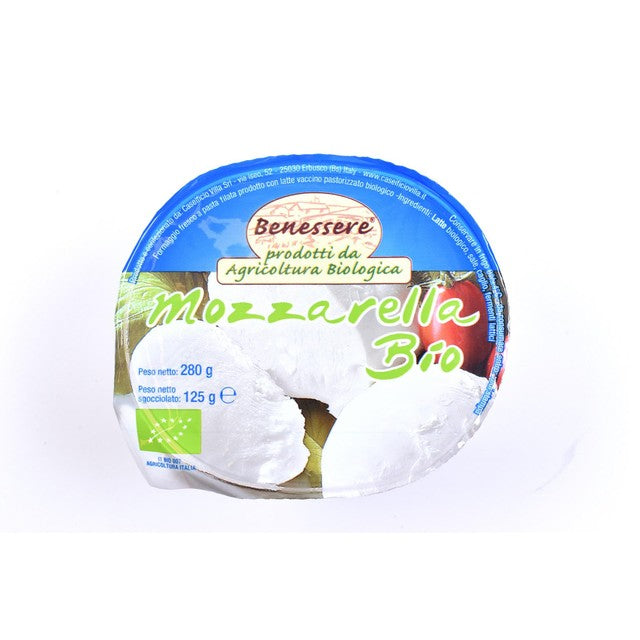 Villa Organic mozzarella cheese organic semi-soft 125g (British brand)