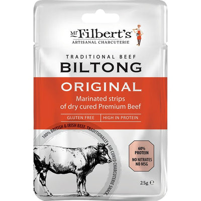 Mr Filbert's Tradisjonell Biff Biltong Original Tørket Biff Snack 25g
