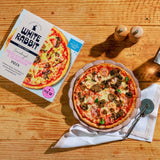 White Rabbit gluten free sourdough prosciutto ham and mushroom pizza 401g (British brand)