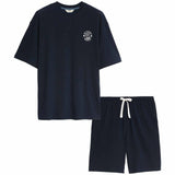 M&S Dancing Dad Graphic Oversized Pyjama Set Navy Small