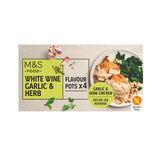 M&S White Wine Garlic & Herb Flavour Pots 96g, imported from the UK