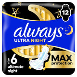 Always Ultimate Night With Wings Sanitary Towels Size 6