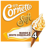 Wall's Cornetto Soft Mango & White Chocolate Ice Cream Cones Pack of 4 x 140ml