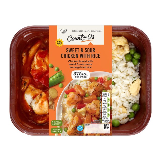 M&S Sweet & Sour Chicken ready meal 350g, imported from the UK