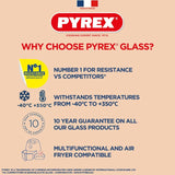 Pyrex Square Glass Roaster Small 16cm, imported from the UK