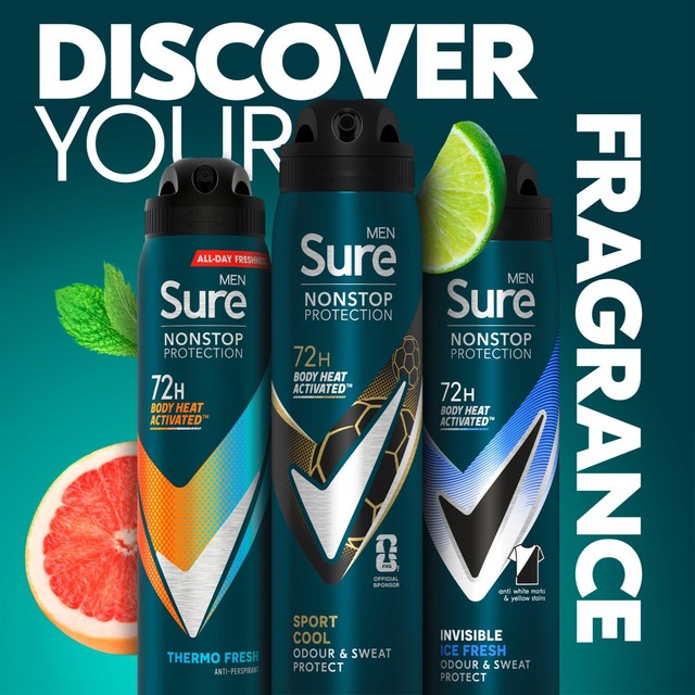 Sure Men Sport Cool Antiperspirant Spray 250ml (British brand)