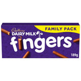 Cadbury Dairy Milk Fingers Chocolate Biscuit Bars 189g