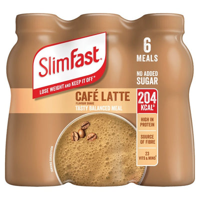 SlimFast Cafe Latte Ready-to-Drink Meal Replacement Milkshake Multipack 6 x 325ml