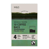 M&S Italian Style Coffee Bags 10 count, imported from the UK