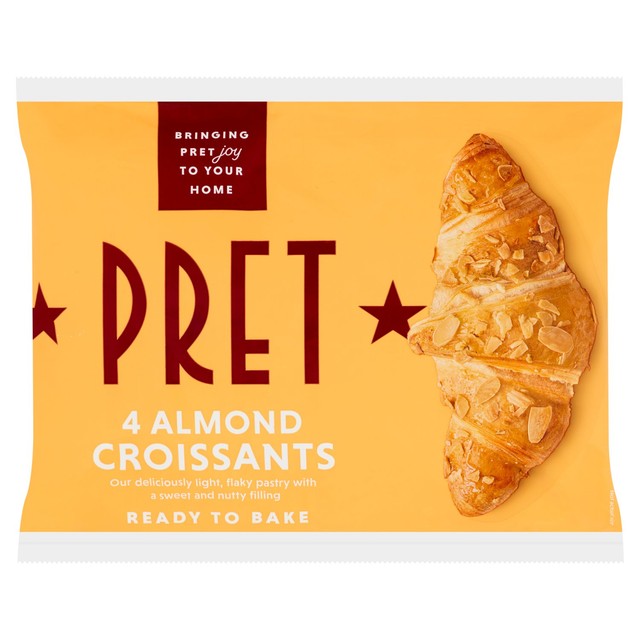Pret almond frozen croissants 280g, imported from the UK