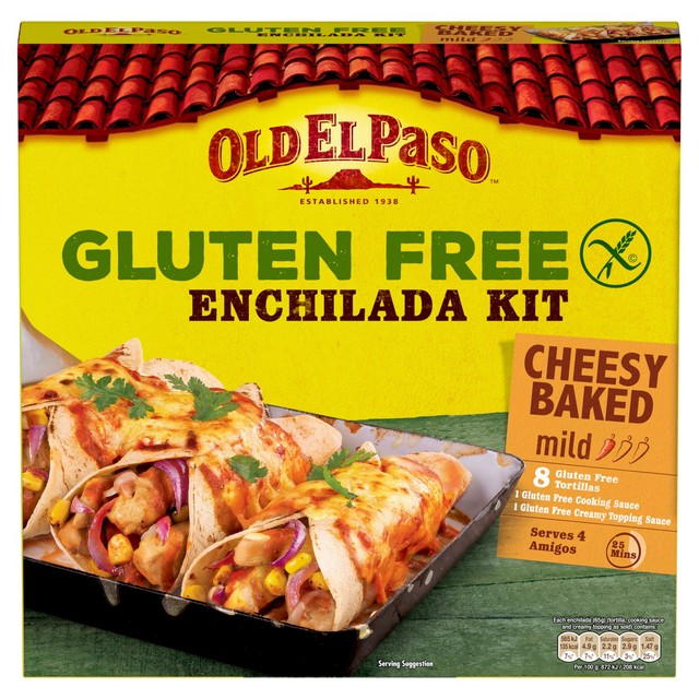 Old El Paso gluten free enchilada kit 518g, imported from the UK