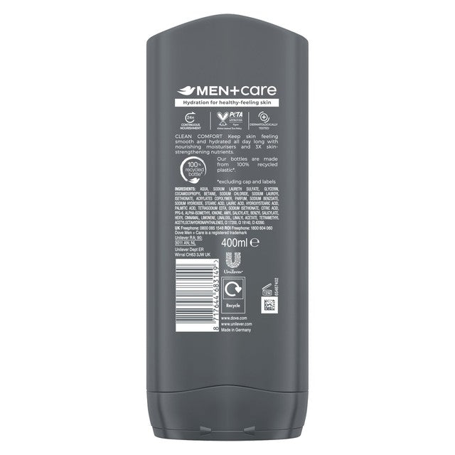Dove Men+Care Clean Comfort body wash 400ml - British product
