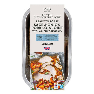 M&S British Outdoor Bred Sage & Onion Pork Loin Joint 670g